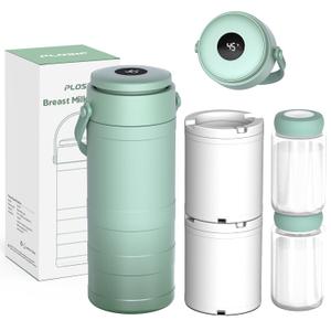 Portable Breast Milk Cooler, 24H 360 Cooling, Digital Temp Display, 22oz Capacity with 2 BPA-Free Bottles, CPC Certified for Outdoor Travel & Commute (Green)