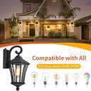 YSN 2 Pack Dusk to Dawn Outdoor Light Fixture Wall Mount Porch Lights Weather Resistant Exterior Sconce Light, Waterproof Wall Lantern for Porch, Garage, Backyard, Walkway, E26 Socket, Black