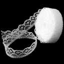 Tyqour White Lace Ribbon 10 Meters Elegant Lace Trim for Sewing, Fabric by The Yard, Perfect for Wedding, Dress Decoration, and Gift Wrapping