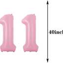Sweet 11th Birthday Decorations Party Supplies,Pink Number 11 Balloons,11th Foil Mylar Balloons Latex Balloon Decoration,Great 11th Birthday for Girls,Women,Men,Photo Props
