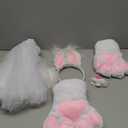 6pcs Easter Bunny Costume Adult, Rabbit Costume for Women with Tutu Nose Bunny Ears Headband Tail and Paw Gloves