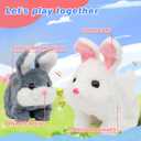 Hopearl Hopping Chubby Rabbit Interactive Electronic Pet Plush Bunny Toy with Sounds and Movements Animated Walking Wiggle Ears Twitch Nose Gift for Toddlers Birthday, Gray, 7''
