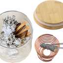 Klmnop Palo Santo Incense Sticks Glass Storage Tank, Moisture-Proof Sage Smudging Incense Storage Box with Wooden Lid for 4 inch Palo Santo for Meditation Healing Yoga(Clear)