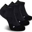 Hylaea Athletic Running Socks Cushion Padded Moisture Wicking Low Cut (Small, 3 Pairs Black)