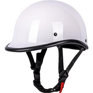 Yesmotor Motorcycle Helmet Half Shell Hawk Style Helmets Compact Lightweight Open Face for Motorcycle Street Bike Cruiser Moped - DOT Approved (White,XL)