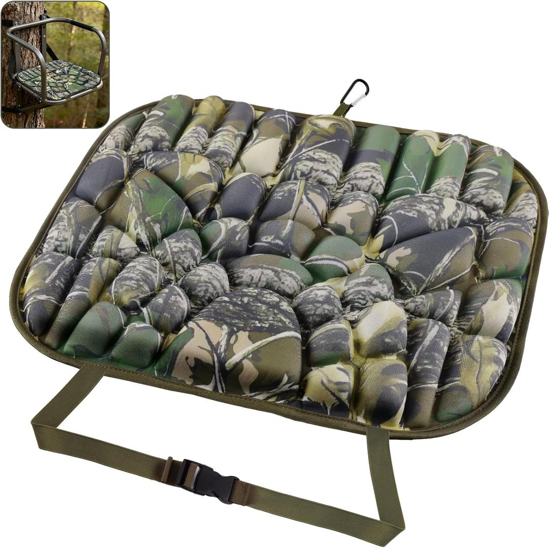 CHERAINTI Hunting Seat Cushion, Lightweight Memory EVA Foam Tree Stand Cushion, Portable and Waterproof Silent Camo Pad for Comfortable Hunting, Camping, Ice Fishing, and Outdoor Sports 17 x 13 Inch