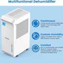 Vellgoo 70 Pint Energy Star Dehumidifier for Basement with Drain Hose, 4,800 Sq.Ft DryTank Dehumidifiers for Home Large Room, Intelligent Humidity Control White