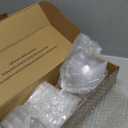 50 Pack 6oz Small Reusable Serving Dessert Cups with Lid and Spoon, Square Fruit Cups, Clear Plastic Parfait Appetizer Cup, For All Kinds of Parties. (Wide Bore)