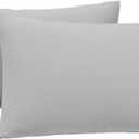 Jersey Knit Small Pillow Cases 2 Pack - Fit for 12x16, 12x20, 13x18 or 14x20 Sized Travel/Toddler Pillows, Ultra Soft Mini Envelope Microfiber Pillowcases Set of 2, Light Gray