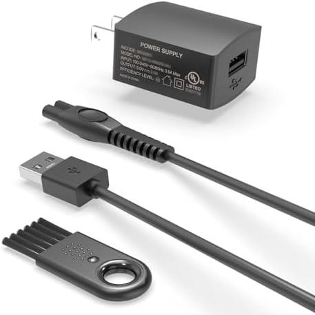 5V UL Charger for Philips Norelco Wet & Dry Electric Shaver & One Blade 360, Series 2000 2400 2600 3600 3900 5400 5000X 7200 i9000, 3000 5000 7000, for Phillips OneBlade QP2724 QP2834 Trimmer Razor