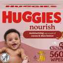 Huggies Nourish Scented Baby Wipes, 10 Push Button Packs (560 Wipes Total)