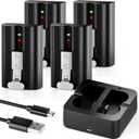 4-Pack Replacement Battery for Ring Doorbell - 6040mAh Rechargeable Camera Batteries with Charger Station for Ring Video Doorbell 2/3/3 Plus/4, Spotlight Cam, Stick Up Cam and Peephole Cam Indoor