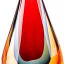 Yao Yuan Hand-Blown Glass Decor - Murano-Style Glass Statue and Figurine, Red