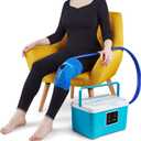 PhysioNatural Cold Therapy Ice Machine for Knee Surgery Recovery Programmable Continuous Cryotherapy System with Adjustable Knee Pad for Post-Op Swelling, Sprains & Injuries