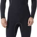 Hevto Men Wetsuits 3/2mm Neoprene Wet Suit Back Front Zip in Cold Water for Surfing Swimming Diving, Size 4XL
