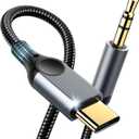 Aux to USB C Audio Cable [4FT], Type C to 3.5mm Aux Cord Hi-Fi DAC Headphone Jack Adapter Dongle Compatible with iPhone 17/16/15, Samsung S26/S25/S24/S23,iPad Pro,Pixel,Car,Headphones,Speakers-Grey