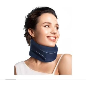 Neck Brace Cervical Collar - Neck Support Brace for Sleeping, Soft Foam Wraps Keep Vertebrae Stable and Aligned for Relief of Cervical Spine Pressure for Women & Men, (12.6-15.8 Inch) Blue
