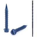 BCP Fasteners 100 Qty 1/4" x 1-3/4" Hex Head Diamond Tip Concrete Screws to Anchor Masonry, Block & Brick with Drill Bit Included (BCP499)