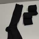 Cotton Compression Socks for Women Men 20-30 mmHg - Knee High Support Socks with Thick Sole and Seamless Toe, Medium-Large, 3 Pairs - Black