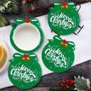 12 Pack Christmas Felt Coasters - Absorbent Felt Coasters for Tea, Coffee, Decorative Holiday Supplies