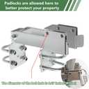 BiJun Chain Link Double Gate Latch Chain Link Fence Gate Latch for 1-3/8" Gate Frames,Chain Link Residential Strong Arm Double Gate Latch Equipped with Convenient Padlock Holes (Silvery)