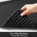 RESARE Waffle Bath Mat for Bathroom, Super Absorbent Bathroom Rugs Non Slip Machine Washable, Ultra Soft Quick Dry Boho Bath Rugs with Tassels for Floor, Upgraded Bordered Design, 24"x36" Black