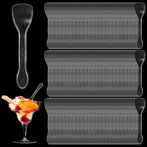 1000 Pieces Mini Spoons for Dessert, 4 Inch Clear Plastic Tasting Spoons Bulk Disposable, Small Ice Cream Spoon, Tiny Sample Spoon for Cake, Yogurt, Pudding, Jelly, Appetizer, Party