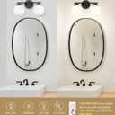 Emak Black Vanity Lights for Mirror, Modern Farmhouse 2-Light Bathroom Light Fixtures Globe Bathroom Vanity Light with Milk Glass Shade, VL114-BK-ML-2