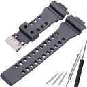 WRISTARMOR Resin Replacement Watch Band for Casio G-Shock GD120/GA-100/GA-110/GA-700 Mens Strap (A-Matte black)