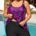 Plus Size Tankini Swimsuits - Women Two Piece Tankini Top with Shorts Flowy Swimsuit 2025 Bathing Suits, 18W
