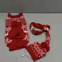 Dog Christmas Outfit 3 PCS Set Pet Xmas Sweater Hat Scarf Snowflake Christmas Dog Cat Sweaters Costume Winter Warm Small Dogs Clothes New Year Holiday Puppy Clothing (Scarf + Hat + Sweater,M)