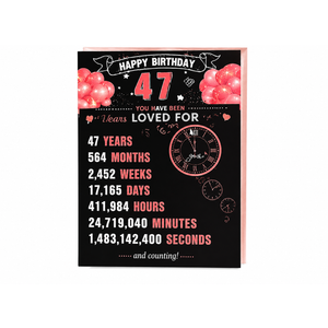 47 Birthday Card for Women,Jumbo Pop Up 70th Birthday Cards for Her Friend,Happy 47 Year Old Birthday Decorations for Wife Daughter Mom Funny Birthday Gifts,Rose Gold
