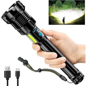 ANKRA 990000 High Lumens Flashlights Rechargeable with COB Work Light Super Bright LED Flashlight Zoomable&14 Modes &Waterproof Tactical Flashlight for Emergencies, Camping, Hiking, Outdoor, Indoor