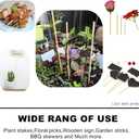 HOPELF 50 Pack 16" Bamboo Plant Stakes for Wood Garden SticksWooden Indoor Gardening Floral Potted Plant SupportCrafts, More Size Choices 8"/12"/16"