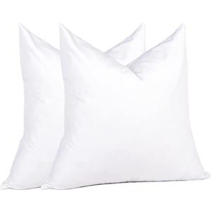 puredown Euro Pillow Inserts 24 x 24 (Pack of 2, White), Feather Down Pillow Stuffer, White Throw Pillows for Bed, Couch, and Cushion