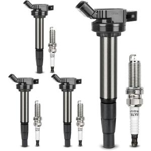 UF596 Ignition Coil & 93501 Double Iridium Spark Plug Compatible with Toyota Corolla Matrix Prius Prius V C-HR/Lexus CT200h /Scion xD iM/Pontiac Vibe 1.8L L4 Replaces #UF619 C1714 GN10341 9091902252