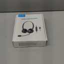 USB Headset with Microphone for PC, Computer Headset with Mic, Wired Headset with USB-A & Type-C, Mute, In-Line Controls Call Center Headphone for Work PC Laptop Office Phone Meeting Zoom Skype