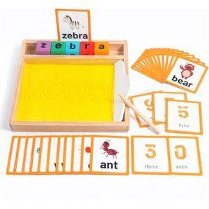 Montessori Sand Writing & Spelling Tray Toy, Early Literacy Learning & Education