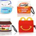 (4Pack) Case for AirPods Pro 2nd/1st Generation (2022/2019) with Carabiner, XMBYGY Cute Skin Design Silicone Cartoon Charging Case Protective Covers for Boys Girls (F+G+M+N)