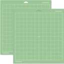 2 PCS Grip Cutting Mats, Non-Slip 12x12 Inch Green Cut Mats, Standard Sticky Grip Mat Compatible with Cricut Explore Air/Air 2/Maker Series Cutting Machines, Cutting Mats for Crafts DIY