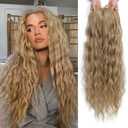 Molefi Hair Toppers for Women 26inch Curly Hair Topper with Bangs for Cosplay Synthetic Wiglets Hairpieces for Thinning Hair Blonde