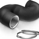 6 Inch 12ft Aluminum Ducting-4 Layer Protection Dryer Vent Hose for HVAC Heating Cooling Ventilation and Exhaust, 2 Clamps Included