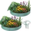 ZFHgarden Galvanized Metal Planter Raised Garden Bed Kit for Gardening Outdoor Garden Box Raised Flower Bed 2PC Green 3X3X1FT, 3x3x1FT2pcs