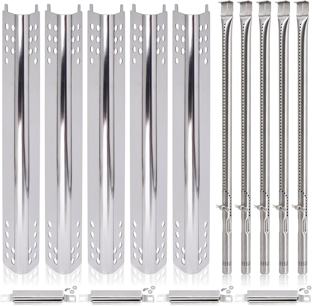463347519 Replacement Parts for Char-broil Performance 5 Burner, G470-5200-W1 Burner & Heat Plates & Carryover Tubes for Charbroil 463347519, 463243518, 463275517, 463347518, 463373019, 463243519.
