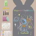 Magnetic Wall Decal for Kids, Magnetic Chalkboard Contact Paper for Wall, Playroom Essentials, Includes Dustless Chalks, Chalk Holder, Wipe Cloth, Stickers (Grey Rabbit, 34.6" x 58.3")
