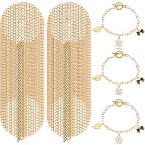 120 Pcs Bracelet Chain Gold Link Bracelet Chains for Jewelry Making Bracelets Bulk with Clasps for Women DIY Bracelets Jewelry Making Crafts 7.87inch