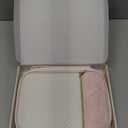 Quilted Vegan Leather Bible Cover, Color-Blocked Bible Cover Case for Women, Bible Carrying Case with Handle, Bible Study Supplies & Christian Gift for Women and Girls (White & Pink, M/L)