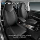 PIC AUTO Leather Car Seat Covers, Sports Carbon Fiber & Mesh Design, High-Back Two Front Set, Waterproof Automotive Seat Covers, Airbag Compatible, Universal Fit for Most Cars (Black & Black)