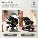 Double Stroller Newborn and Toddler, Foldable Tandem Twin Baby Travel Stroller, Reversible Seat, 5-Point Harness, Adjustable Backrest, Storage Basket/Cup Holder, for 0-36 Months