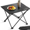 SUNNYFEEL Small Camping Table - Ultralight Portable Folding Table | Compact Foldable Aluminum Camp Table with Carry Bag for Beach, Fishing, Hiking, Picnic, Black